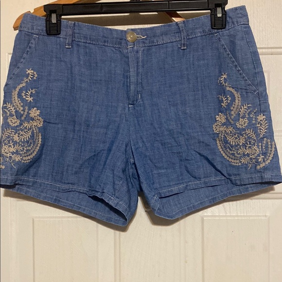 Liz Claiborne Blue Embroidered Women's Shorts - Picture 1 of 6